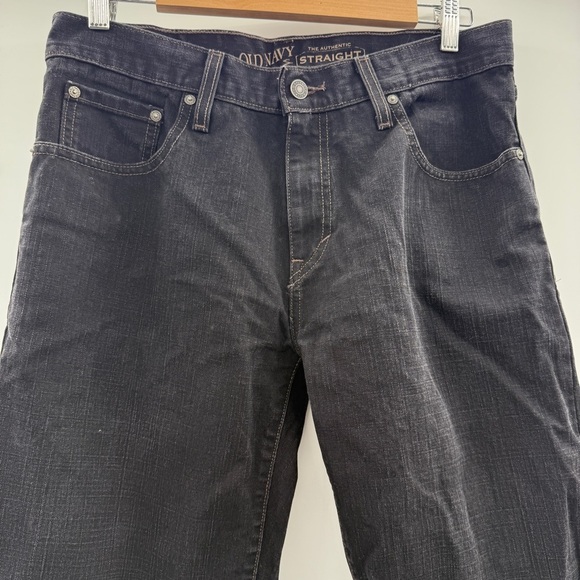 Old Navy Men's Dark Wash Mid Rise‎ Straight Leg Jeans Sz 31 x 32 - Picture 2 of 12